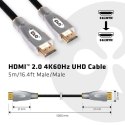 CLUB3D HDMI 2.0 4K60Hz UHD Cable 5m/16.4ft CLUB3D