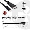 CLUB3D Micro HDMI™ to HDMI™ 2.0 4K60Hz Cable 1M / 3.28Ft CLUB3D