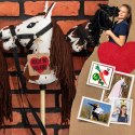 Skippi Skippi Hobby Horse A4 w brązowe łaty - koń na kiju - kantar wodze zestawie