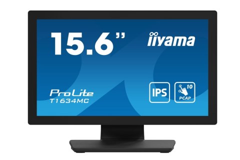 Iiyama ProLite T1634MC-B1S monitor komputerowy 39,6 cm (15.6") 1920 x 1080 px Full HD LED Ekran dotykowy Czarny Iiyama