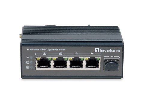 LevelOne IGP-0501 łącza sieciowe Gigabit Ethernet (10/100/1000) Obsługa PoE Czarny LevelOne