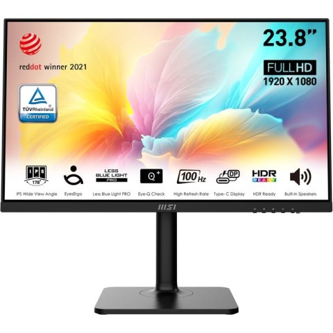 MSI Modern MD2412P monitor komputerowy 60,5 cm (23.8") 1920 x 1080 px Full HD LED Czarny MSI