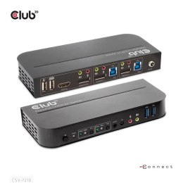 CLUB3D CSV-7210 przełącznik KVM Czarny CLUB3D