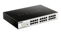 D-Link DGS-1024D łącza sieciowe Nie zarządzany Gigabit Ethernet (10/100/1000) 1U Czarny, Srebrny D-Link