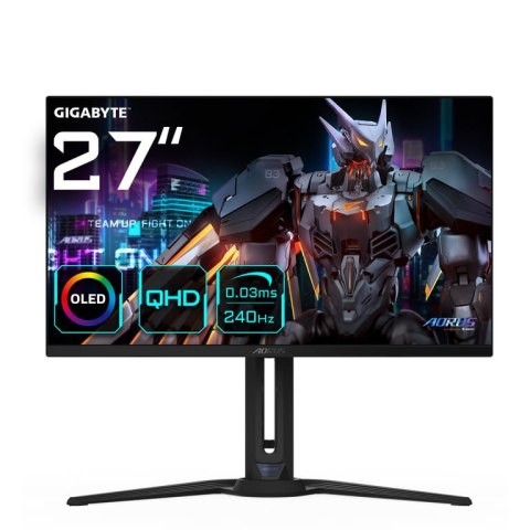 GIGABYTE AORUS FO27Q2 monitor komputerowy 68,6 cm (27") 2560 x 1440 px Quad HD OLED Czarny GIGABYTE