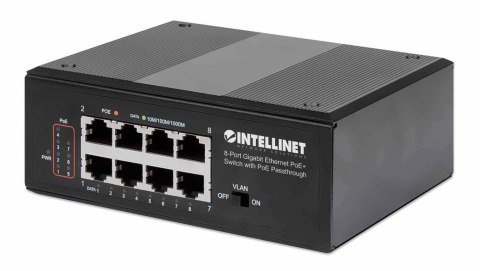 Intellinet 561624 łącza sieciowe Gigabit Ethernet (10/100/1000) Obsługa PoE Czarny Intellinet