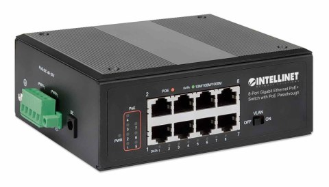 Intellinet 561624 łącza sieciowe Gigabit Ethernet (10/100/1000) Obsługa PoE Czarny Intellinet