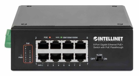 Intellinet 561624 łącza sieciowe Gigabit Ethernet (10/100/1000) Obsługa PoE Czarny Intellinet