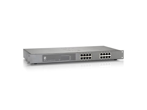 LevelOne GEP-1621 łącza sieciowe Nie zarządzany Gigabit Ethernet (10/100/1000) Obsługa PoE Szary LevelOne