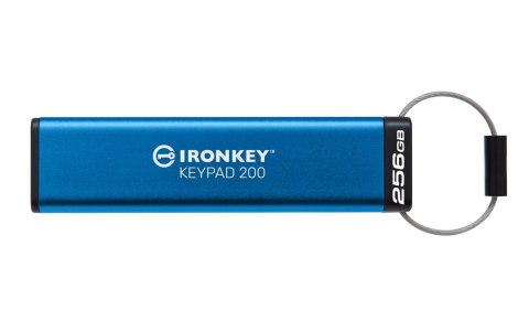 Kingston Technology IronKey Keypad 200 pamięć USB 256 GB USB Typu-A 3.2 Gen 1 (3.1 Gen 1) Niebieski Kingston Technology