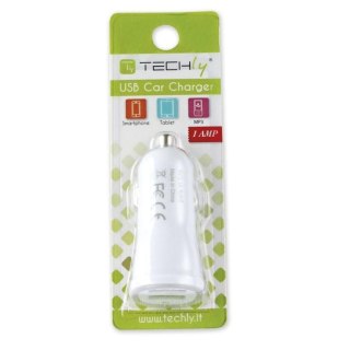 Techly USB - Auto 5V/1A Uniwersalne Biały Zapalniczka Automatyczna Techly