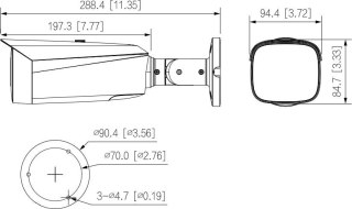 Kamera IP DAHUA IPC-HFW3649T1-AS-PV-0280B-PRO-BLACK DAHUA