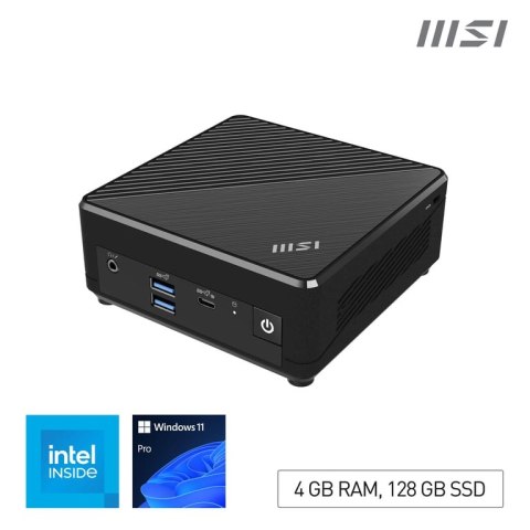 MSI Cubi N ADL-N100 FS 4GB 128GB W11P Intel® N DDR4-SDRAM HDD+SSD Windows 11 Pro Mini PC Czarny MSI