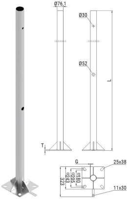 Słup ATS SKAM2/3 pod montaż kamer CCTV ATS