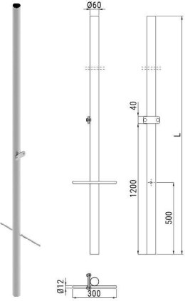 Słup ATS SKAM3/4 pod montaż kamer CCTV ATS