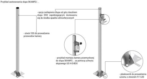 Słup ATS SKAMP1/3 pod montaż kamer CCTV ATS