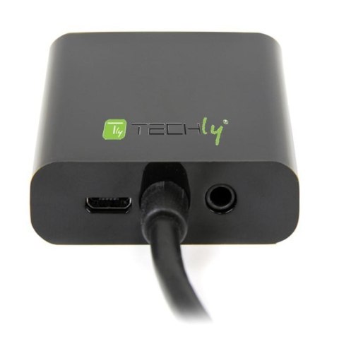 Techly HDMI - VGA+3.5mm+Micro USB B M/F 0,15 m Czarny Techly