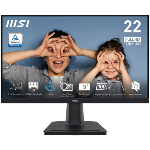 MSI PRO MP225 monitor komputerowy 54,6 cm (21.5") 1920 x 1080 px Full HD LED Czarny MSI