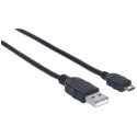 Manhattan 325677 kabel USB 0,5 m USB 2.0 USB A Micro-USB B Czarny Manhattan