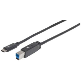 Manhattan 354998 kabel USB 2 m USB 3.2 Gen 1 (3.1 Gen 1) USB C USB B Czarny Manhattan