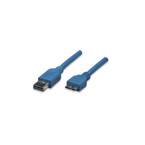 Techly 1.0m USB 3.0/Micro-B USB 3.0 kabel USB 1 m USB 3.2 Gen 1 (3.1 Gen 1) USB A Micro-USB B Niebieski Techly