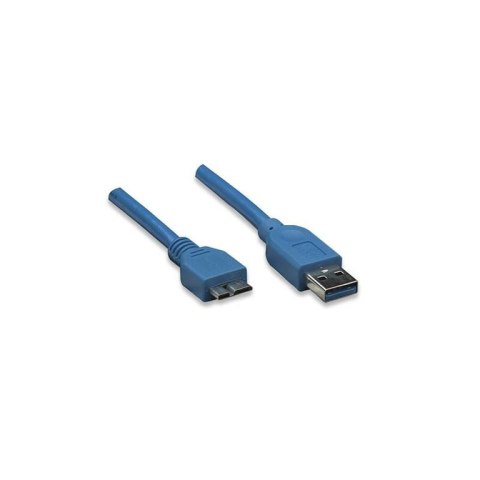 Techly 1.0m USB 3.0/Micro-B USB 3.0 kabel USB 1 m USB 3.2 Gen 1 (3.1 Gen 1) USB A Micro-USB B Niebieski Techly