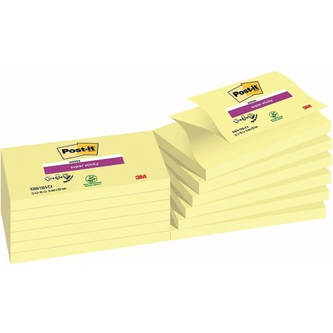 Post-it Karteczki Post-it Super Sticky Z-Notes 76x127mm (R350-12SS-CY) żółte (90)