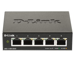 D-Link DGS-1100-05V2 łącza sieciowe Zarządzany L2 Gigabit Ethernet (10/100/1000) Czarny D-Link