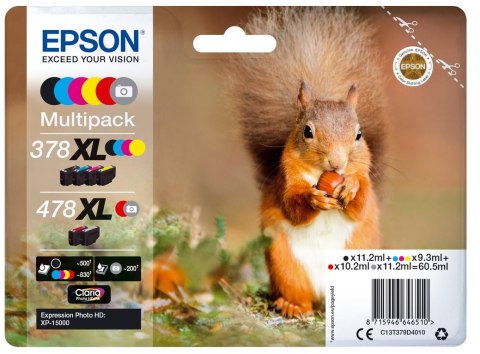 Epson Squirrel Multipack 6-colours 378XL / 478XL Claria Photo HD Ink Epson