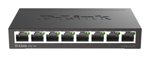 D-Link DGS-108 łącza sieciowe Nie zarządzany L2 Gigabit Ethernet (10/100/1000) Czarny D-Link