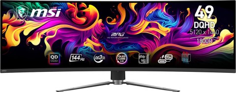 MSI MPG 491CQP QD-OLED monitor komputerowy 124,5 cm (49") 5120 x 1440 px DQHD QDOLED Czarny MSI