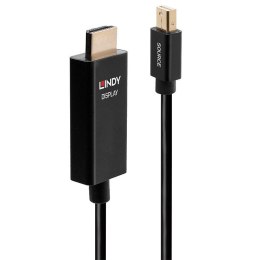 Lindy 40923 adapter kablowy 3 m Mini DisplayPort HDMI Typu A (Standard) Czarny Lindy