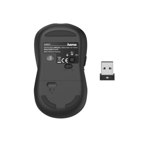 Hama MW-650 myszka Po prawej stronie Bluetooth + USB Type-A Optyczny 2400 DPI Hama