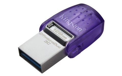 Kingston Technology DataTraveler microDuo 3C pamięć USB 128 GB USB Type-A / USB Type-C 3.2 Gen 1 (3.1 Gen 1) Stal nierdzewna, Fi Kingston Technology