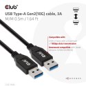 CLUB3D CAC-1409 kabel USB USB 3.2 Gen 2 (3.1 Gen 2) 0,5 m USB A Czarny CLUB3D