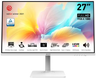 MSI Modern MD2712PW monitor komputerowy 68,6 cm (27") 1920 x 1080 px Full HD LCD Biały MSI