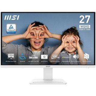 MSI PRO MP273QW E2 monitor komputerowy 68,6 cm (27") 2560 x 1440 px Wide Quad HD Biały MSI