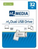 MyMedia MyDual USB 3.2 Gen 1 pamięć USB 32 GB USB Type-A / USB Type-C 3.2 Gen 1 (3.1 Gen 1) Srebrny MyMedia