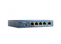 Hikvision DS-3E0105P-E łącza sieciowe Nie zarządzany Fast Ethernet (10/100) Obsługa PoE Niebieski Hikvision