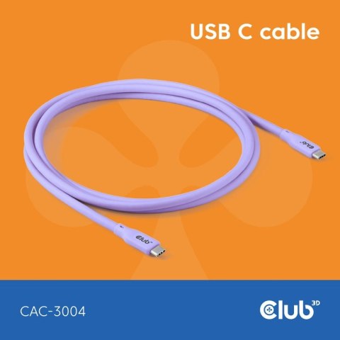 CLUB3D CAC-3004 kabel USB USB4 Gen 2x2 2 m USB C Fioletowy CLUB3D