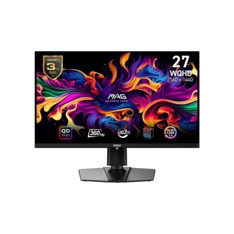 MSI MAG 271QPX QD-OLED monitor komputerowy 67,3 cm (26.5") 2560 x 1440 px Wide Quad HD QDOLED Czarny MSI