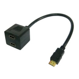 Techly ICOC-HDMI-F-002 kabel HDMI 0,3 m HDMI Typu A (Standard) 2 x HDMI Type A (Standard) Czarny Techly