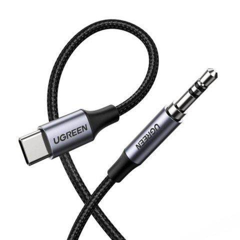 Ugreen 30633 kabel audio 1 m 3.5mm USB Type-C Czarny, Srebrny Ugreen