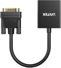 Unitek Adapter VGA na HDMI FullHD czarny 15cm UNITEK