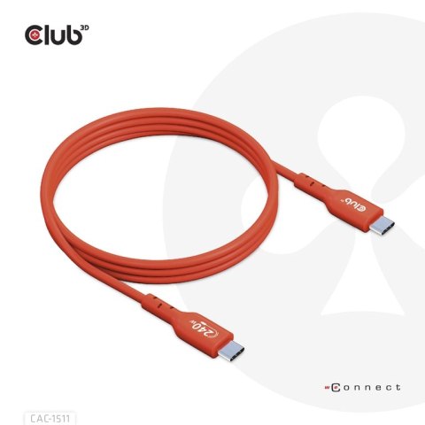 CLUB3D CAC-1515 kabel USB 4 m USB 2.0 USB C Pomarańczowy, Czerwony CLUB3D