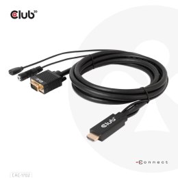 CLUB3D CAC-1712 adapter kablowy 2 m VGA (D-Sub) + 3.5mm HDMI + Micro-USB Czarny CLUB3D