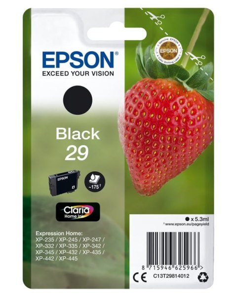 Epson Strawberry Singlepack Black 29 Claria Home Ink Epson