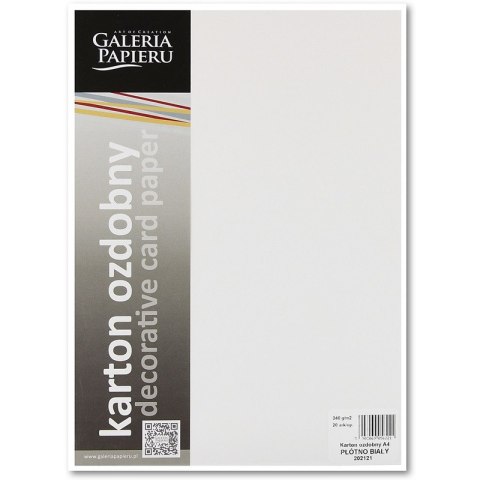 Galeria Papieru Karton ozdobny Galeria Papieru A4/240g Płótno biały (20)