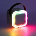 Zestaw do karaoke mikrofon + głośnik przenośny BLUETOOTH USB LED beżowy