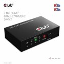 CLUB3D 3 to 1 HDMI 8K60Hz Switch przełącznik KVM Czarny CLUB3D